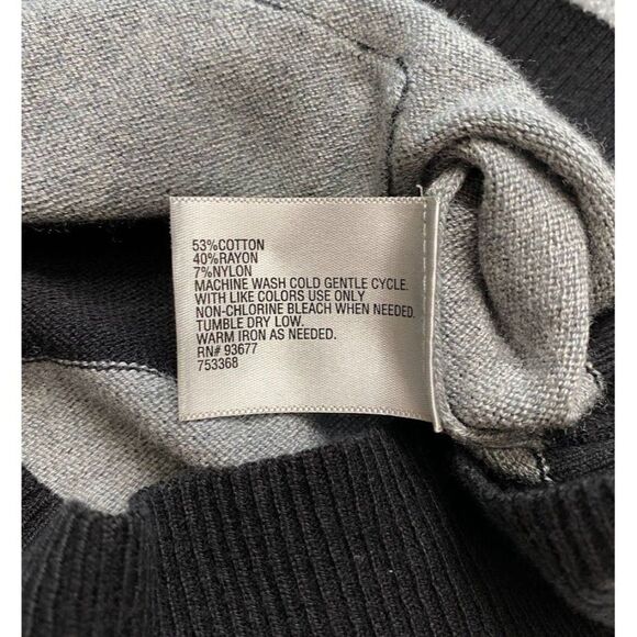 Worthington‎ Black Gray Stripe Light Weight Cardigan Button Down Sz Medium NEW - Picture 7 of 8